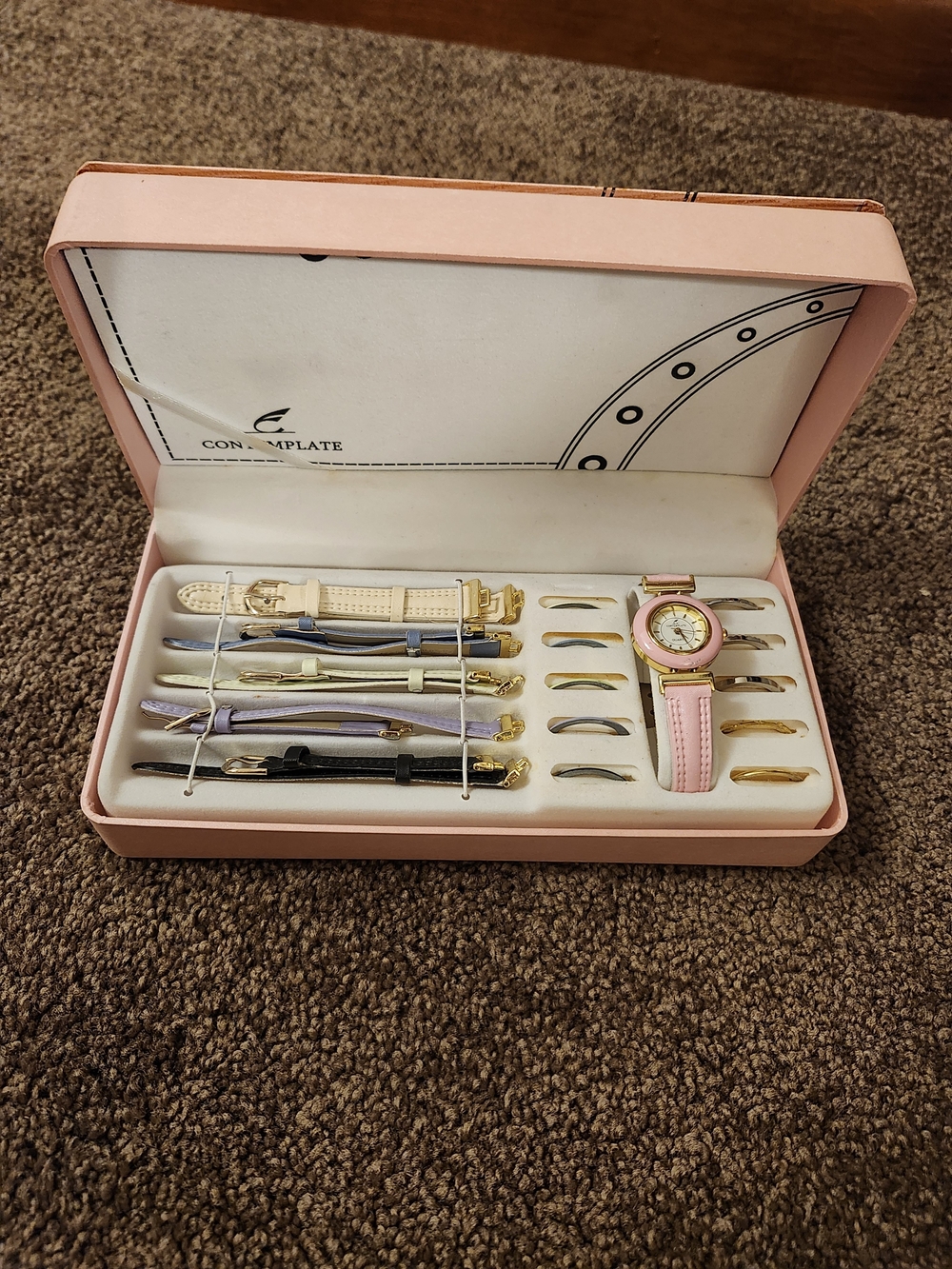 Vintage 80's Contemplate Women's Interchangeable Pink Watch Set - Picture 1 of 10